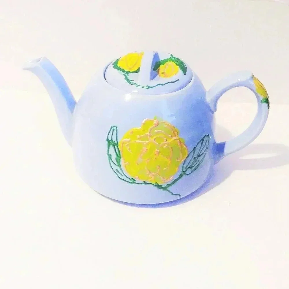 Vintage‎ Handmade Blue Teapot England Made